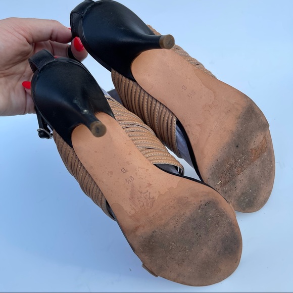 Loeffler Randall Black & Tan Leather Ankle… - Picture 11 of 13